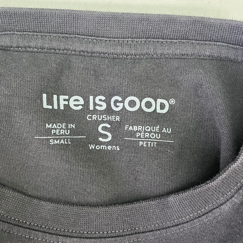 Life is Good Womens Black Gnome for the Holidays Crusher Long Sleeve Tee Small - Picture 9 of 13